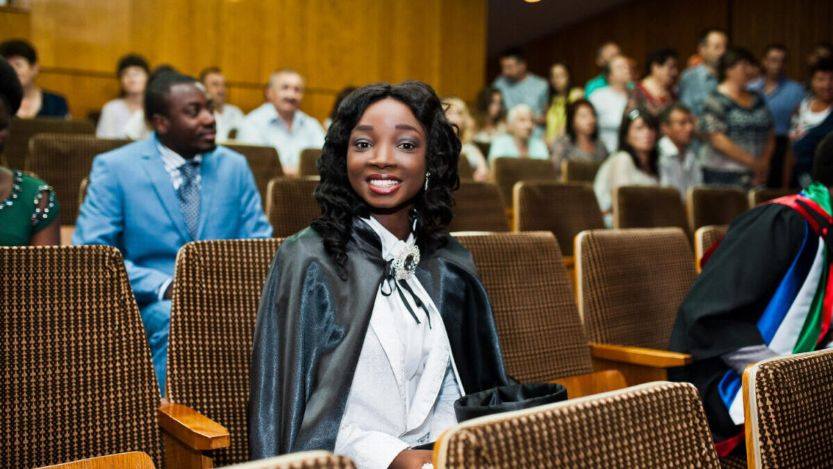 Lady seating at a conference